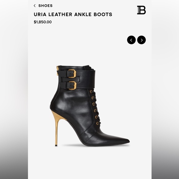 BALMAIN URIA LEATHER ANKLE BOOTS - Picture 11 of 13